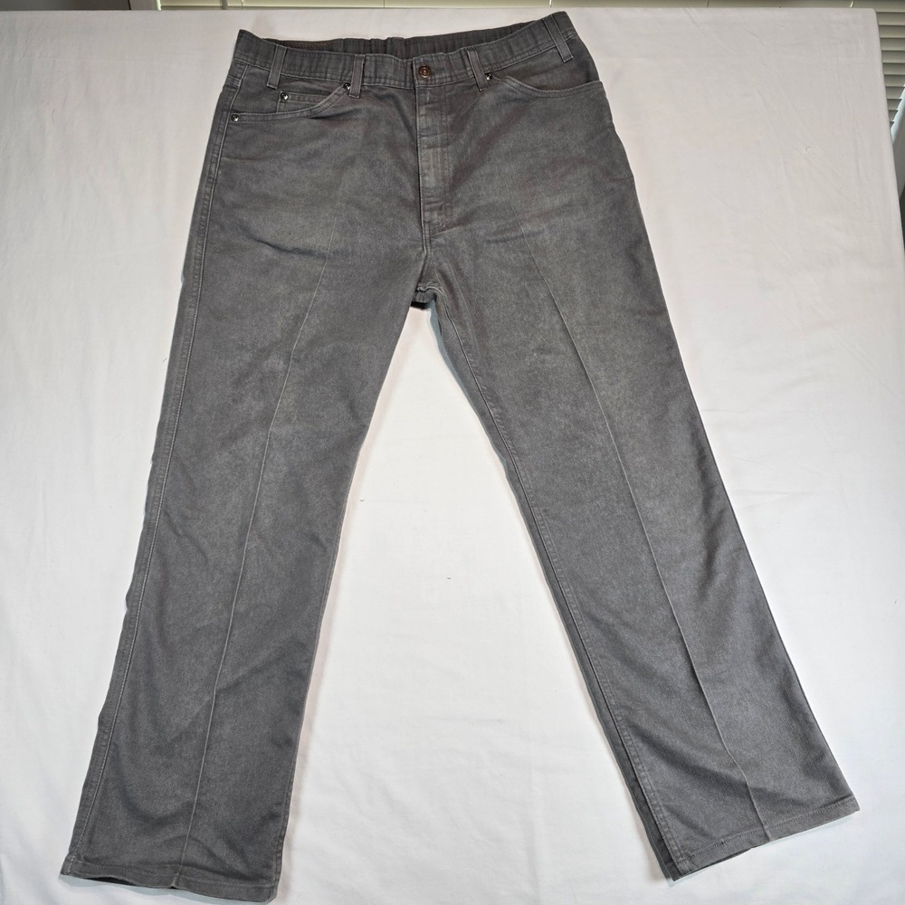 Vintage‎ Levis Action Slacks Mens 38x29 Gray Twill Orange Tab Trousers 0501-0873